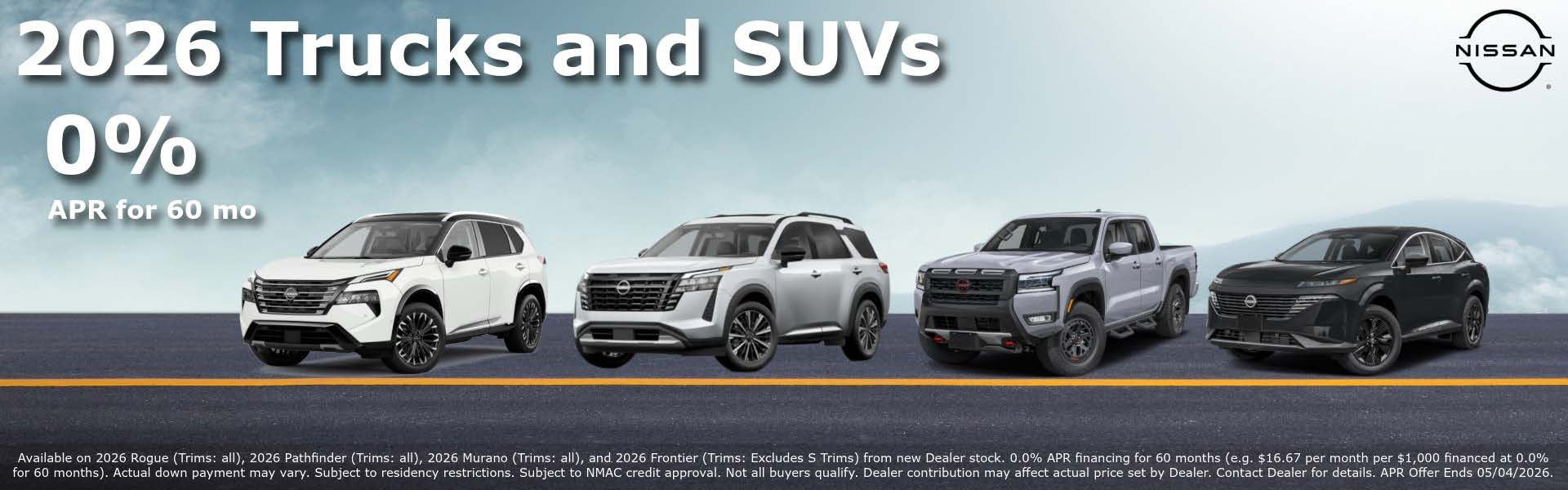 2026 trucks and SUVs 0%